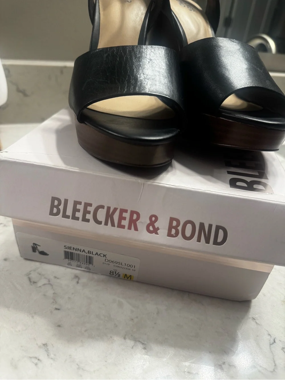 Block Heel Black Ankle-Strap Sandals by Bleecker & Bond